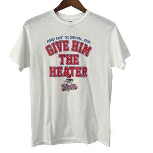 Major League Give Him The Heater T-Shirt Size Medium Crewneck White Delta Prowei